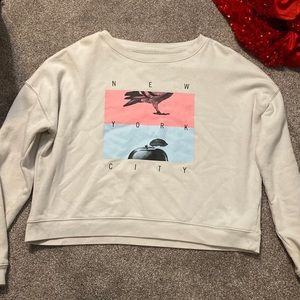 cream colored crewneck